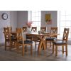 Country Oak 2.8m X Leg Double Extending Large Dining Table - 20% Off Discount Code FLASH - 3