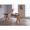 Country Oak 2.8m X Leg Double Extending Large Dining Table - 20% Off Discount Code FLASH - 4