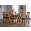 Country Oak 2.8m X Leg Double Extending Large Dining Table - 20% Off Discount Code FLASH - 5