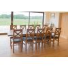 Country Oak 2.8m X Leg Double Extending Large Dining Table - 20% Off Discount Code FLASH - 9