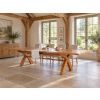 Country Oak 240cm-340cm Cross Leg Extending Dining Table - £200 OFF AUTUMN SALE - 3 Country Oak 240cm-340cm Cross Leg Extending Dining Table - £200 OFF AUTUMN SALE - 3