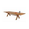 Country Oak 3.4m Cross Leg Double Extending Large Dining Table - 20% Off Discount Code FLASH - 4