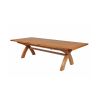 Country Oak 3.4m Cross Leg Double Extending Large Dining Table - 20% Off Discount Code FLASH - 7