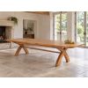 Country Oak 240cm-340cm Cross Leg Extending Dining Table with Rounded Corners - £200 OFF AUTUMN SALE - 2 Country Oak 240cm-340cm Cross Leg Extending Dining Table with Rounded Corners - £200 OFF AUTUMN SALE - 2