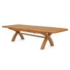Country Oak 240cm-340cm Cross Leg Extending Dining Table with Rounded Corners - £200 OFF AUTUMN SALE - 6 Country Oak 240cm-340cm Cross Leg Extending Dining Table with Rounded Corners - £200 OFF AUTUMN SALE - 6