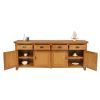 Large Country Oak Fully Assembled Sideboard 200cm - 20% Off Discount Code FLASH - 12