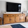 Large Country Oak Fully Assembled Sideboard 200cm - 20% Off Discount Code FLASH - 3