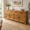 Large Country Oak Fully Assembled Sideboard 200cm - 10% OFF AUTUMN SALE - 3