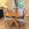 Country Oak 180cm Cross Leg Dining Table with Rounded Corners - AUTUMN SALE - 8 Country Oak 180cm Cross Leg Dining Table with Rounded Corners - AUTUMN SALE - 8