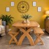 180cm Country Oak Cross Leg Dining Table Oval Corners - AUTUMN SALE - 4