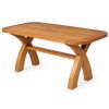 Country Oak 180cm Cross Leg Dining Table with Rounded Corners - AUTUMN SALE - 5 Country Oak 180cm Cross Leg Dining Table with Rounded Corners - AUTUMN SALE - 5