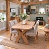 Country Oak 1.4m Cross Leg Dining Table Oval Corners - £80 OFF FLASH SALE - 2