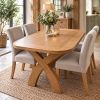 Country Oak 1.4m Cross Leg Dining Table Oval Corners - £80 OFF FLASH SALE - 3