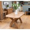 Country Oak 1.4m Cross Leg Dining Table Oval Corners - £80 OFF FLASH SALE - 4