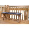 Country Oak 1.2m Brown Leather Oak Dining Bench - £50 OFF FLASH SALE - 11