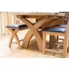 Country Oak 1.2m Brown Leather Oak Dining Bench - £50 OFF FLASH SALE - 15