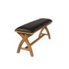 Country Oak 1.2m Brown Leather Oak Dining Bench - £50 OFF FLASH SALE - 4