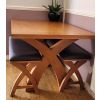 Country Oak 1.2m Brown Leather Oak Dining Bench - £50 OFF FLASH SALE - 3