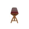 Red Leather Bench 160cm Country Oak Bench Cross Legs - £60 OFF FLASH SALE - 4