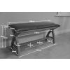 Red Leather Bench 160cm Country Oak Bench Cross Legs - £60 OFF FLASH SALE - 7