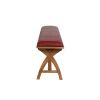 Red Leather Bench 160cm Country Oak Bench Cross Legs - £60 OFF FLASH SALE - 10