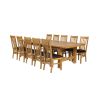 Chateaux 3.4m Large Solid Oak Extending Dining Table - 20% Off Discount Code FLASH - 14
