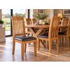 Westfield Solid Oak Dining Chair Brown Leather - £20 OFF AUTUMN SALE - 2