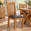 Westfield Solid Oak Dining Chair Brown Leather - £20 OFF AUTUMN SALE - 16