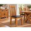 Westfield Solid Oak Dining Chair Brown Leather - £20 OFF AUTUMN SALE - 3