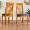 Westfield Solid Oak Dining Chair Brown Leather - £20 OFF AUTUMN SALE - 15