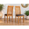 Westfield Solid Oak Dining Chair Brown Leather - £20 OFF AUTUMN SALE - 4