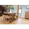 Country Oak 140cm X Leg Oval Table and 2 1.2m X Leg Country Oak Benches - SUMMER SALE - 10 Country Oak 140cm X Leg Oval Table and 2 1.2m X Leg Country Oak Benches - SUMMER SALE - 10