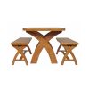 Country Oak 140cm X Leg Oval Table and 2 1.2m X Leg Country Oak Benches - SUMMER SALE - 2 Country Oak 140cm X Leg Oval Table and 2 1.2m X Leg Country Oak Benches - SUMMER SALE - 2