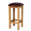 Red Leather Baltic Solid Oak Kitchen Bar Stool - 20% OFF SPRING SALE - 3