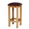 Red Leather Baltic Solid Oak Kitchen Bar Stool - 10% OFF SPRING SALE - 3