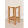 Baltic Solid Oak Cream Leather Small Kitchen Bar Stool - 20% OFF SPRING SALE - 6