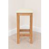 Baltic Solid Oak Cream Leather Small Kitchen Bar Stool - 20% OFF SPRING SALE - 7