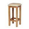 Baltic Solid Oak Cream Leather Small Kitchen Bar Stool - 25% OFF WINTER SALE - 3