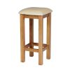 Baltic Solid Oak Cream Leather Small Kitchen Bar Stool - 10% OFF SPRING SALE - 3