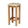 Baltic Solid Oak Cream Leather Small Kitchen Bar Stool - 20% OFF SPRING SALE - 3