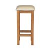 Baltic Solid Oak Cream Leather Small Kitchen Bar Stool - 25% OFF WINTER SALE - 4