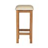 Baltic Solid Oak Cream Leather Small Kitchen Bar Stool - 10% OFF SPRING SALE - 4