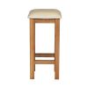 Baltic Solid Oak Cream Leather Small Kitchen Bar Stool - 20% OFF SPRING SALE - 4