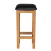 Baltic Solid Oak Brown Leather Kitchen Stool - 10% OFF SPRING SALE - 4