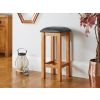 Baltic Solid Oak Brown Leather Kitchen Stool - 10% OFF SPRING SALE - 2