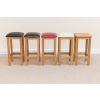 Baltic Solid Oak Kitchen Bar Stool Black Leather - 10% OFF CODE SAVE - 9