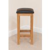 Baltic Solid Oak Kitchen Bar Stool Black Leather - 10% OFF SPRING SALE - 7