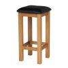 Baltic Solid Oak Kitchen Bar Stool Black Leather - 10% OFF SPRING SALE - 3