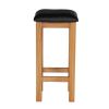 Baltic Solid Oak Kitchen Bar Stool Black Leather - 10% OFF CODE SAVE - 4