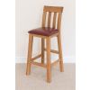 Billy Solid Oak Tall Kitchen Stool with Red Leather Pad - 20% OFF SPRING SALE - 14